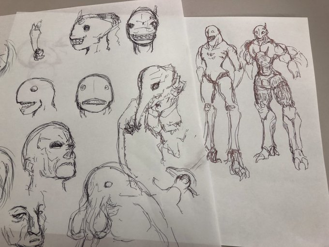 今日も仕事しながら色々描いたけど、こいつら何かに使えるかな? 