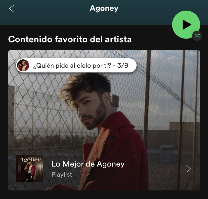 AgoneyLATAM's tweet photo. 👀 Mira con que sorpresa nos encontramos en el perfil de @Agoney en Spotify https://t.co/Y8pvGydNY1