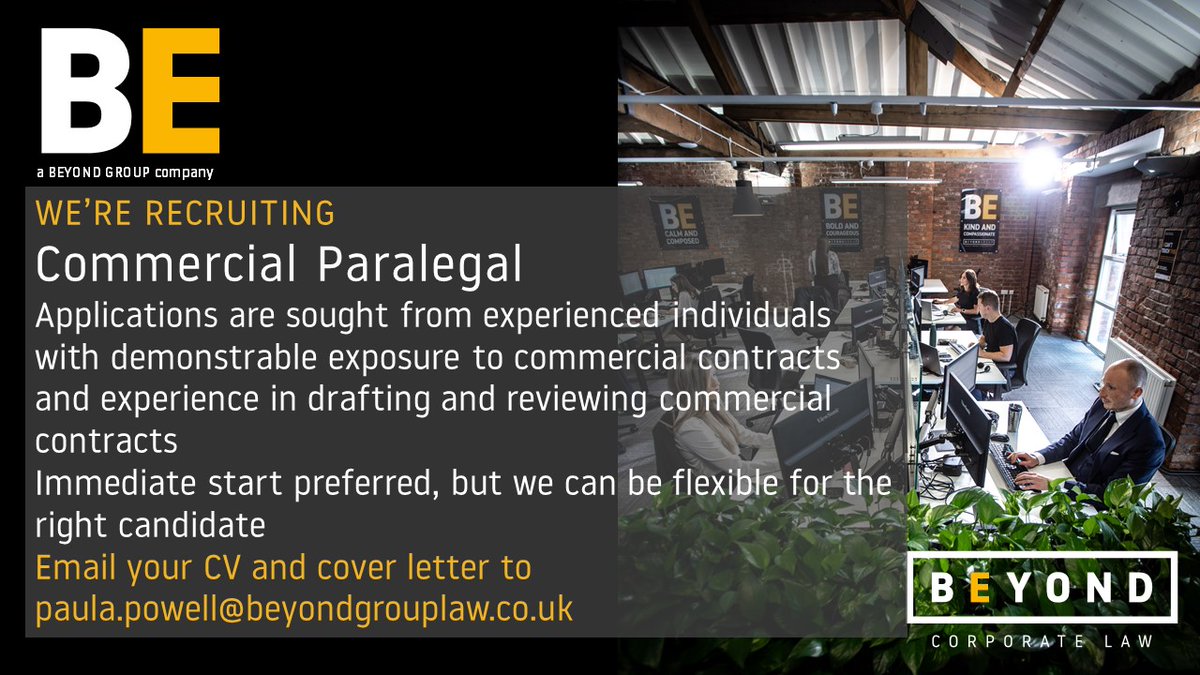 We’re hiring! We’re looking for an ambitious #commercial paralegal to join our team. Previous exposure to and experience in drafting and reviewing commercial contracts is essential.  Please get in touch if you are interested in applying #paralegaljobs #nowhiring #commerciallaw