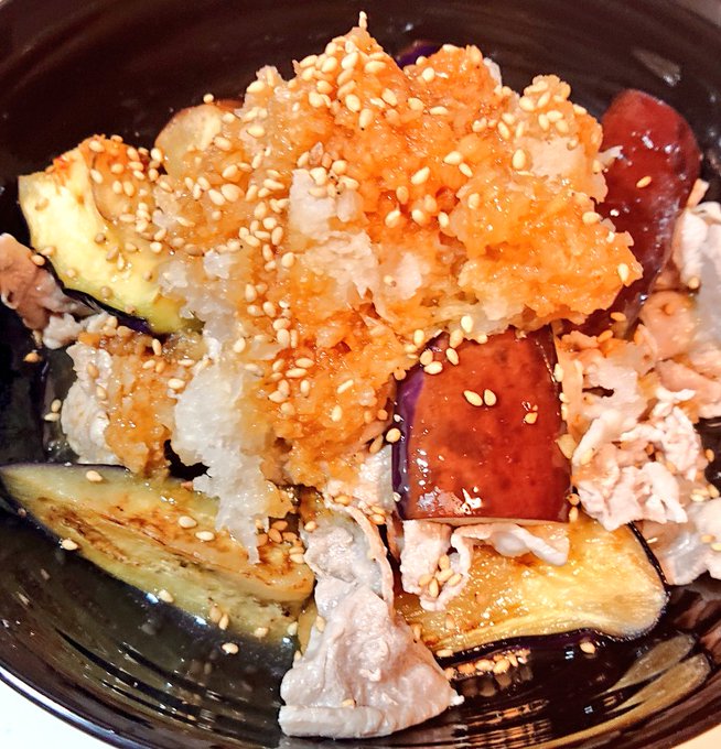 なすと豚しゃぶの香味ダレサラダ 