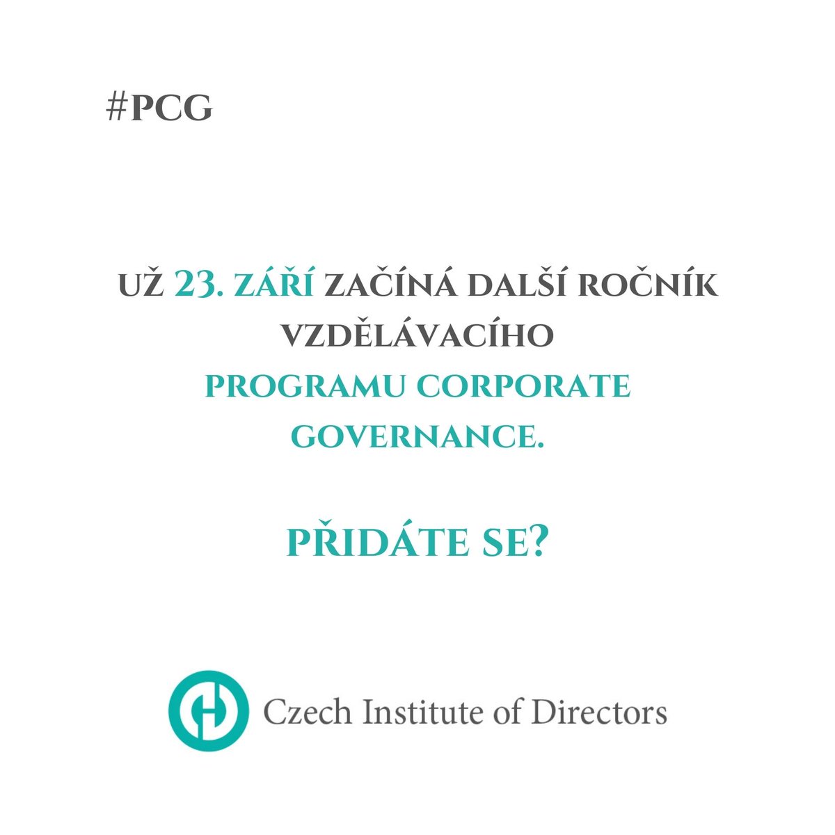 CGInstitut's tweet photo. Jediný #corporategovernance vzdělávací program u nás se blíží. „Program Corporate Governance“ začíná už 23. září. Přidejte se ke kolegům ze @SkupinaCEZ nebo Skupiny @Ceskasporitelna, @CSOB_CZ či @RaiffeisenCZ. Detaily čtěte na https://t.co/tUIqlp4JjJ. https://t.co/Q2iV9xKx6Z