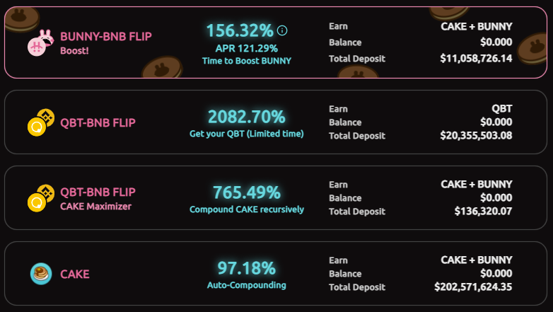 PancakeBunnyFin's tweet photo. Bunny Fam!

QBT-BNB FLIP CAKE Maximizer vault is now live.
Visit the link below to stake QBT-BNB LP to earn CAKE and BUNNY!

https://t.co/6hsxrhB6uD https://t.co/VEZLItoEOb