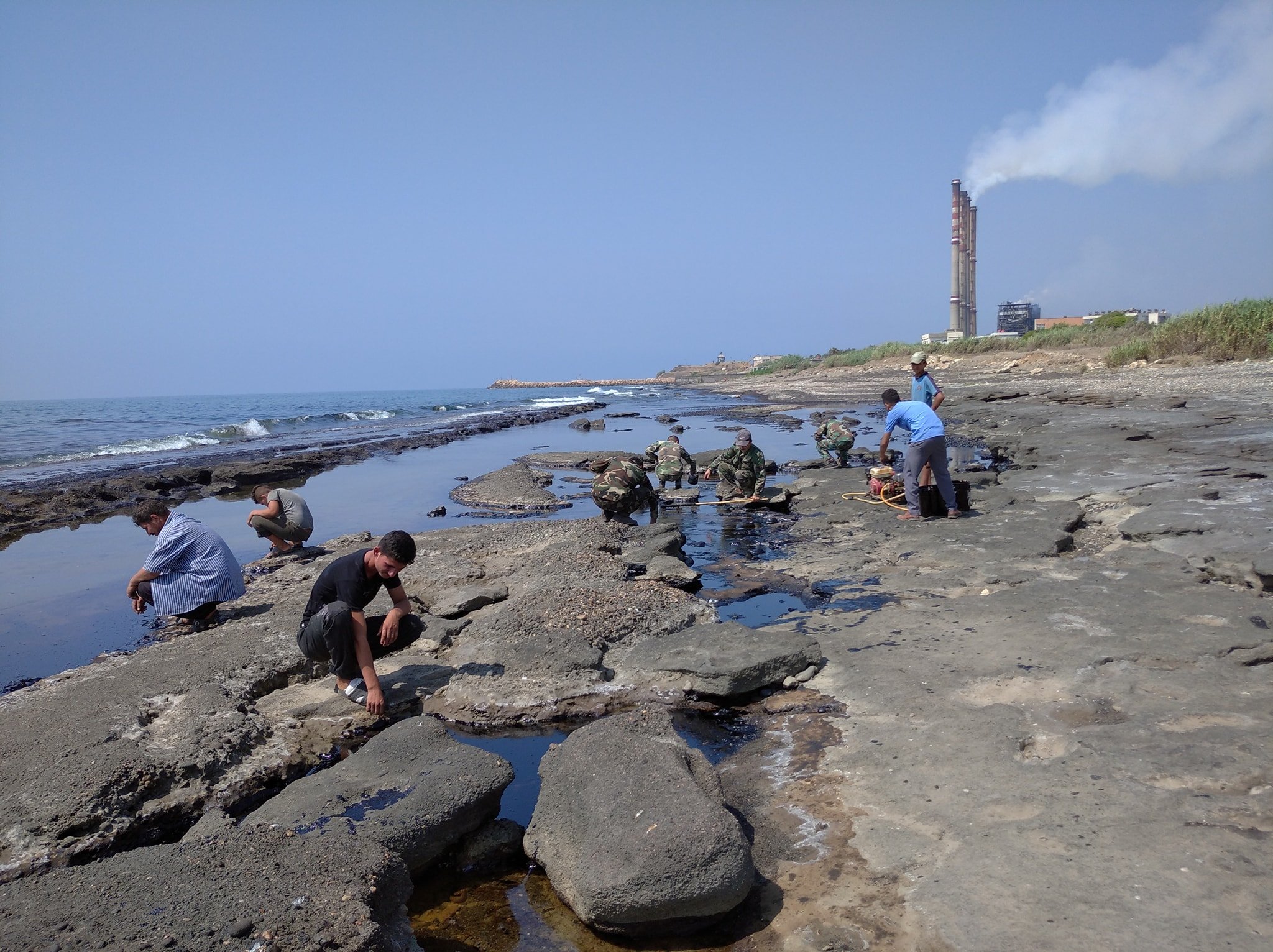 Wim Zwijnenburg on Twitter: "Clean-up of polluted shores from a major spill at #Baniyas is ongoing of the power plant, August 28, 2021. Over 15 tons of fuel from a