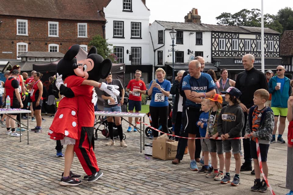 Societi_UK_KD's tweet photo. An utterly BRILLIANT #Kawasaki_Disease awareness challenge! 

Well done to Gayle &amp; Lucy who took part in the #Hitchin town centre 5k dressed as Mickey &amp; Minnie Mouse, to raise vital awareness of the #1 cause of acquired heart disease in UK children. 

#ForOurChildren https://t.co/CiEbJdrpcH