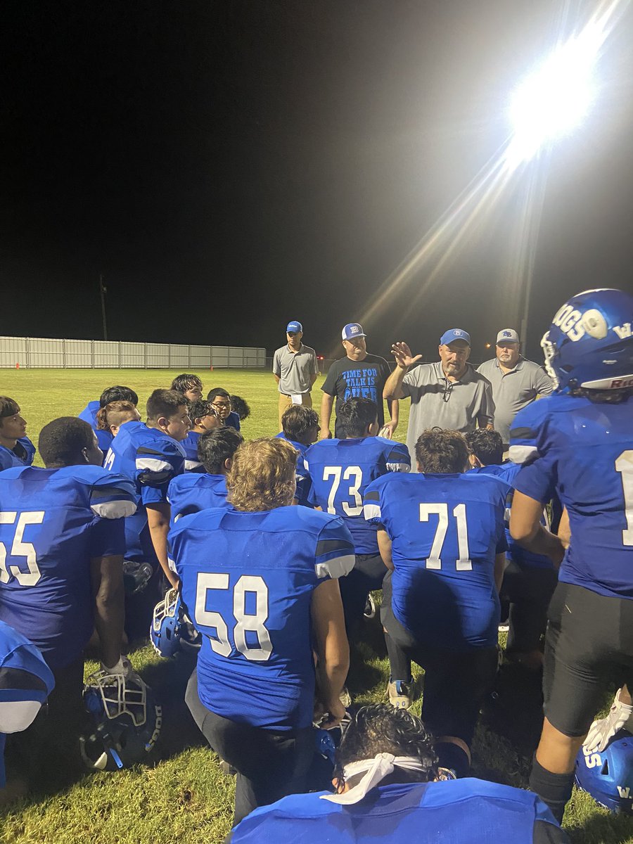 Dogs Win At Home!  Congratulations to our players and coaches for an impressive win against Frost!  28-12…first home win since 2016