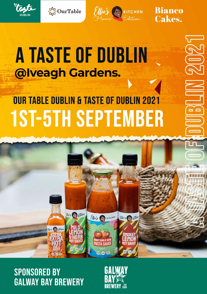 HomeEllies's tweet photo. Countdown is on! 1 day until A Taste of Dublin. Ellie’s Kitchen Home Edition together with Ourtable are excited to be partnering with A Taste of Dublin this year at Iveagh Gardens, we couldn’t have done it without the support of @galway_bay_brewery who are our supportive sponsors https://t.co/aQVmlL3bCY
