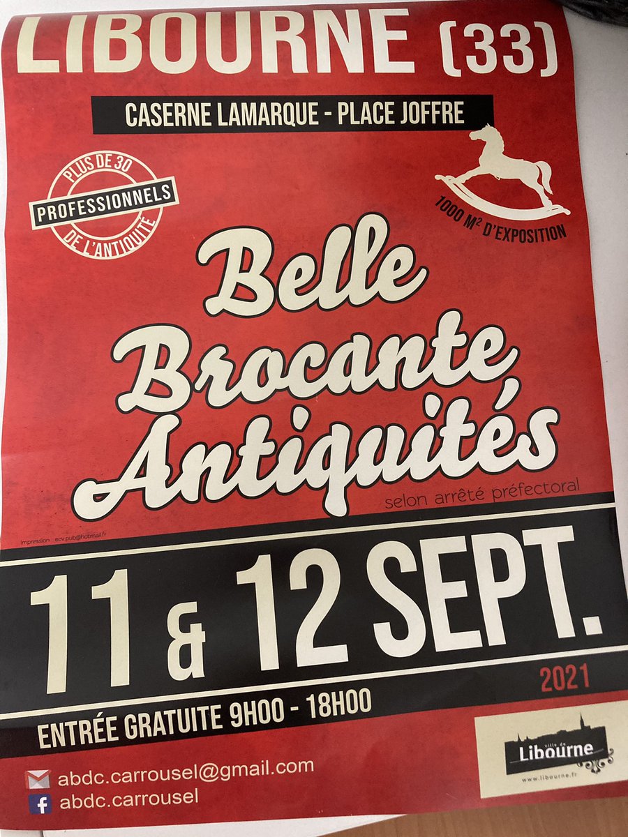 A vos agendas ! Les 11 et 12 septembre à Libourne, 9ème édition de la Belle Brocante Antiquités !!! @ville_libourne <a href="/CMSudOuest/">CMSudOuest</a> @secteur332