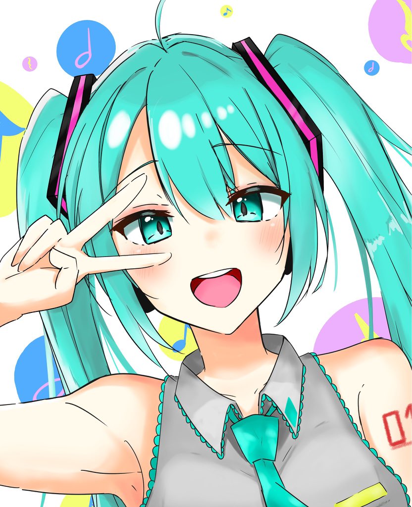 初音ミク 「#初音ミク誕生祭2021過去絵ですがおめでとうございます 」|あめあくてんのイラスト