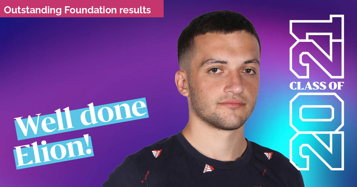 Elion has completed the Advanced Level Foundation, and will be heading to <a href="/sheffielduni/">The University of Sheffield</a> to study Mechatronic and Robotic Engineering.

His outstanding grade of 95%  is the highest of the current 2021 cohort. Well done, Elion! 👏

kingseducation.com/kings-life/one…