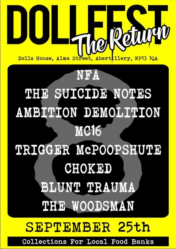 Updated poster as we return back to <a href="/DollsHouseWales/">The Dolls House</a> in aid of the local food banks