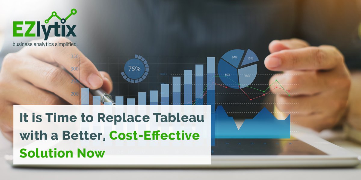 Want a cost-efficient alternative to Tableau? Your search ends here. EZlytix provides you with affordable managed analytics as a service, geared up with quick deployment and self-service capabilities. Learn more here> bit.ly/3dbLiCk
#DataAnalytics #TableauAlternative