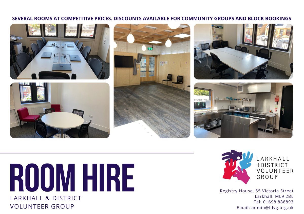 LarkhallVolGrp's tweet photo. Many of our rooms are available to the community to hire.

#ldvg #charityfamily #roomhire #events #meetings https://t.co/d0jap473Td