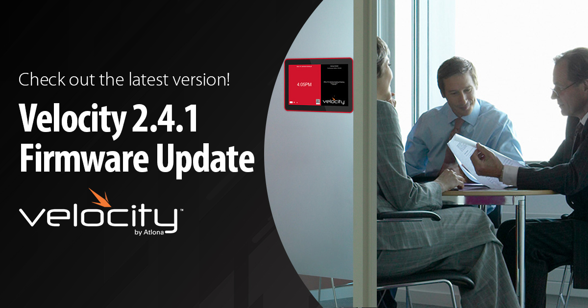 Atlona's tweet image. The newest Velocity update features:
-Velocity Room Support Help Desk
-CUI panel widgets for Camera, Dialer, Help, and Transport
-Switch a user interface between control and scheduling

Download now: bit.ly/3zyipJM

#presentationsystems #AVTweeps #proAV #collaboration