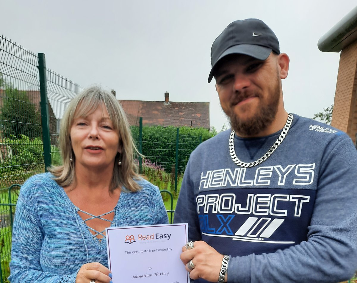ReadEasyMSW's tweet image. Baguley resident Johnathan, here with coach Ann, couldn&apos;t read or help his kids with home-schooling last March when he started with Read Easy Wythenshawe. Now he wants other adults in Baguley and beyond to join up. It&apos;s free, 1-to-1 and no classrooms! @CllrTR @cllr_p @lukeraikes