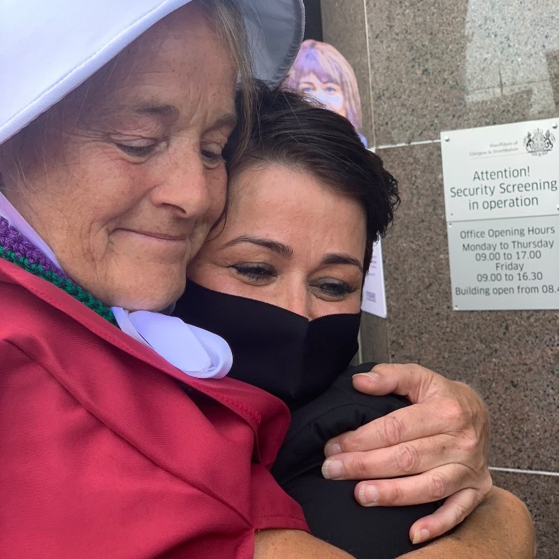 Lorna9100M's tweet image. This photo is everything right now 💚💜🤍
#IStandWithMarionMillar