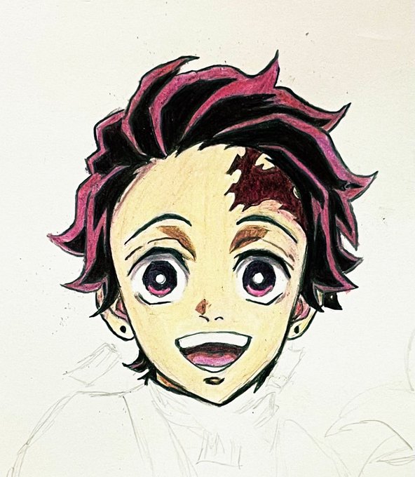 ダインさんがTwitterに投稿した竈門炭治郎(鬼滅の刃)のイラスト。
