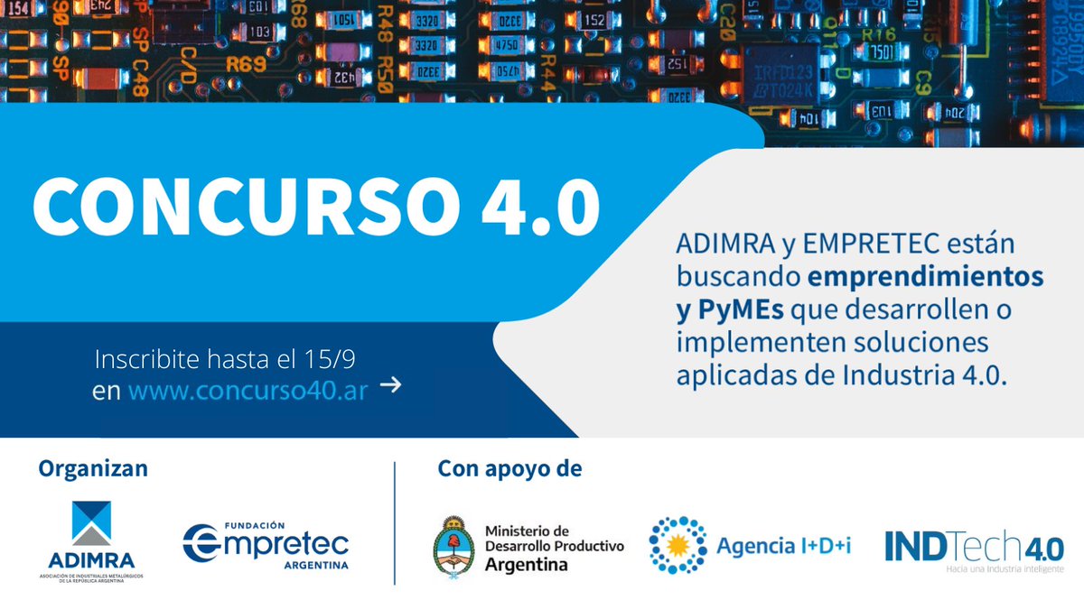 redadimra's tweet photo. ¡Extendimos la fecha! Tenés tiempo hasta el 15/9 para participar del #Concurso40 que llevamos adelante junto con @empretecarg 👇 https://t.co/DmuuMdoOQu