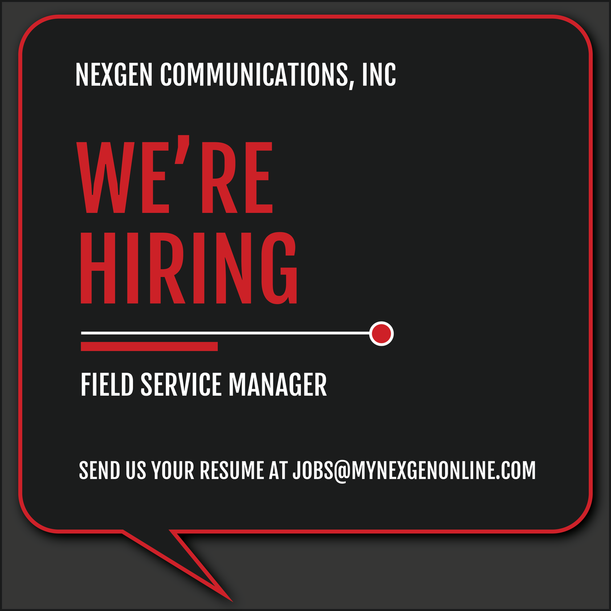 NexGen_Comm's tweet image. We are looking for a Field Service Manager in the Boston and Raliegh, NC areas.

Travel throughout multiple locations within an assigned territory, customer service, and wireless experience required. We would love to hear from you!

Send us your resume! Jobs@mynexgenonline.com