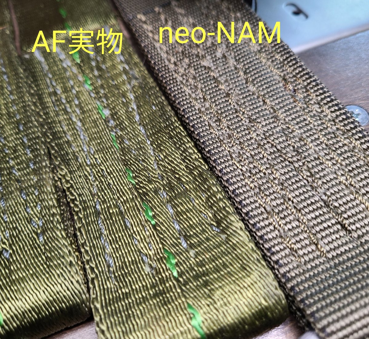 D_W_NeoNam's tweet photo. 工業用ミシン #4
Chi大佐より実物を見て学べ!と
頂いた航空機用ハーネスベルト
ミシンは上下の糸が引き合う力で縫い目が変わります。命を預けるハーネス再現を目指し実物ベルトを0番糸で当時のリガーよろしくミチッガチッと縫い上げる練習を繰り返しています。
※3枚目締まりが少ない縫製見本
#STABO https://t.co/B1TMy69Qyc