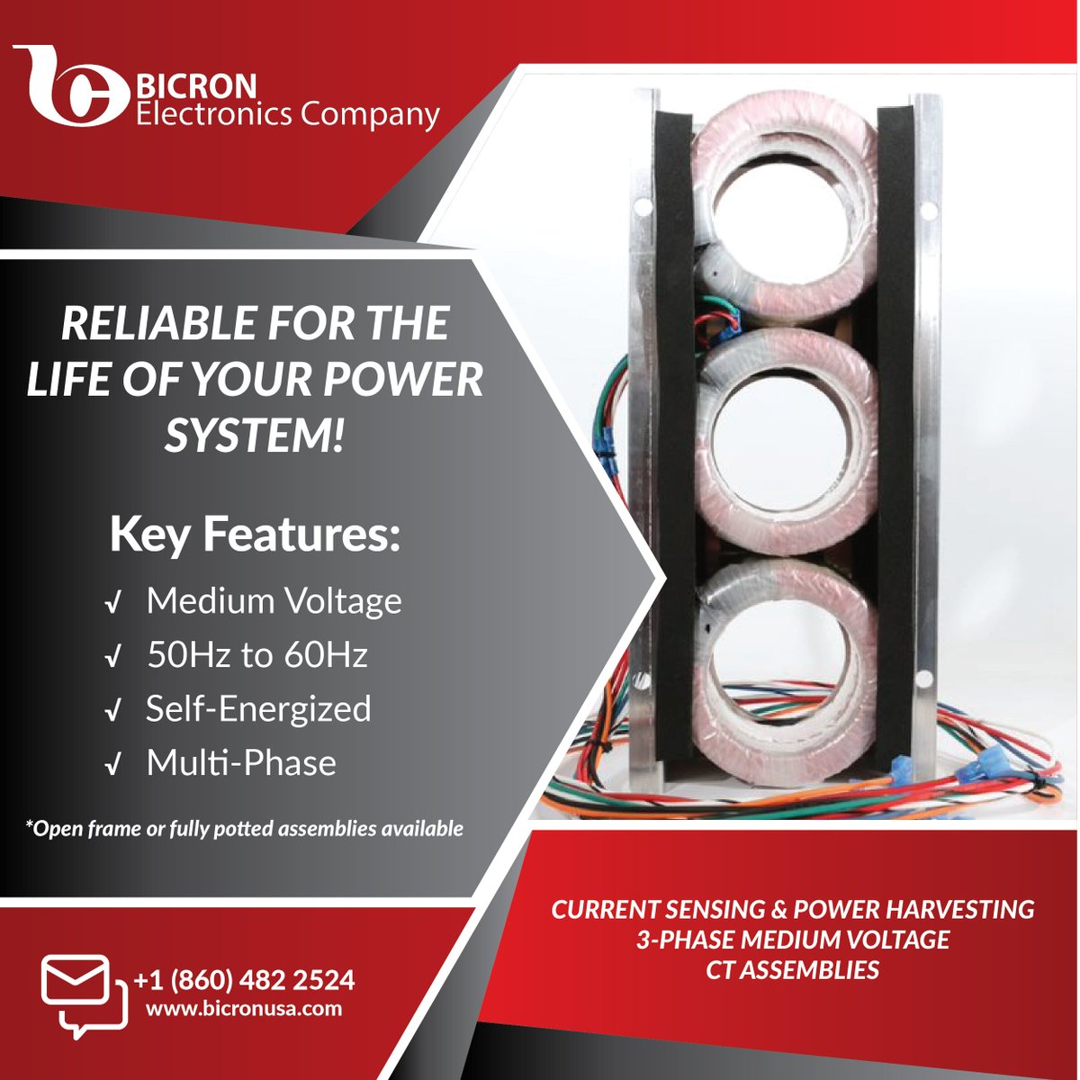 BicronC's tweet image. Bicron’s Multi-Phase Current Transformers are designed &amp;amp; built to meet our customer’s unique applications. Our device is an excellent choice for YOUR switchgear applications with our complete isolation using solid dielectrics! #transformers #currenttransformer #custommagnetics