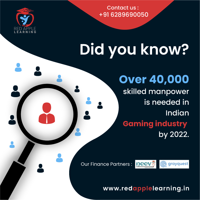 redapplekolkata's tweet image. ❓Did you know?
🎯Over 40,000 skilled manpower is needed in Indian Gaming industry by 2022.
👉Learn game development from our industry experts.
To know more visit: redapplelearning.in OR call us: +91 6289690050
#LearnGameDevelopment #GamingCourse