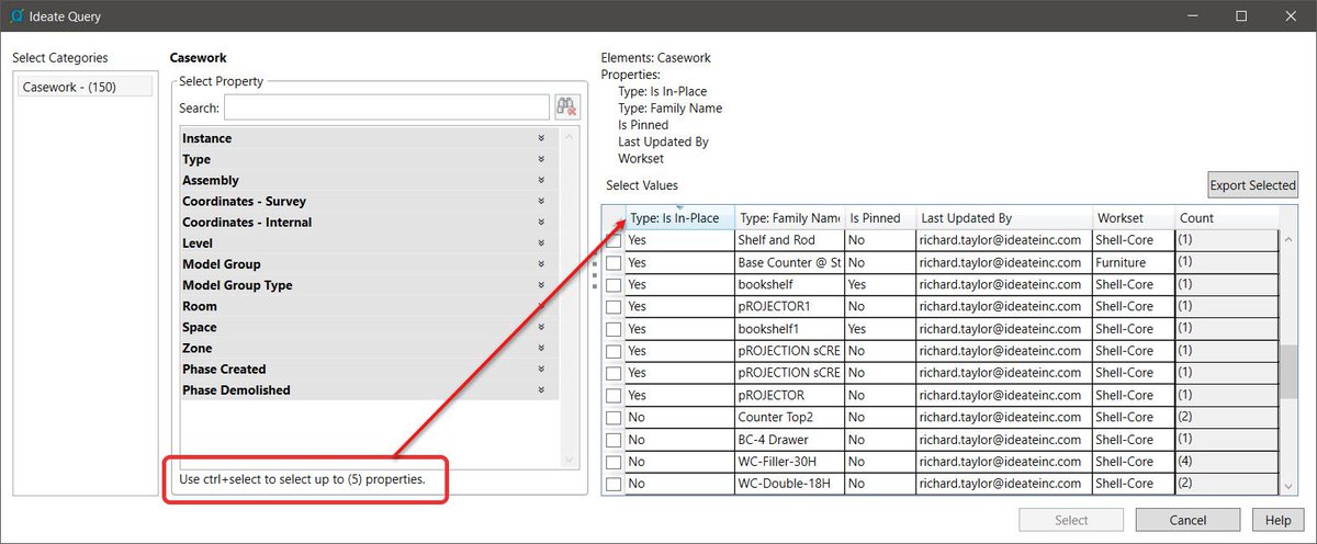 IdeateSoftware's tweet image. A customer asked us how to find Revit In-Place families using Ideate Query within Ideate Explorer. In May 2021, we’ve updated the number of available properties that can be selected from 3 to 5. Read more - ow.ly/hqBH50G0Zwl
#RevitHelp #AECtech #Revitapps #RevitFamilies