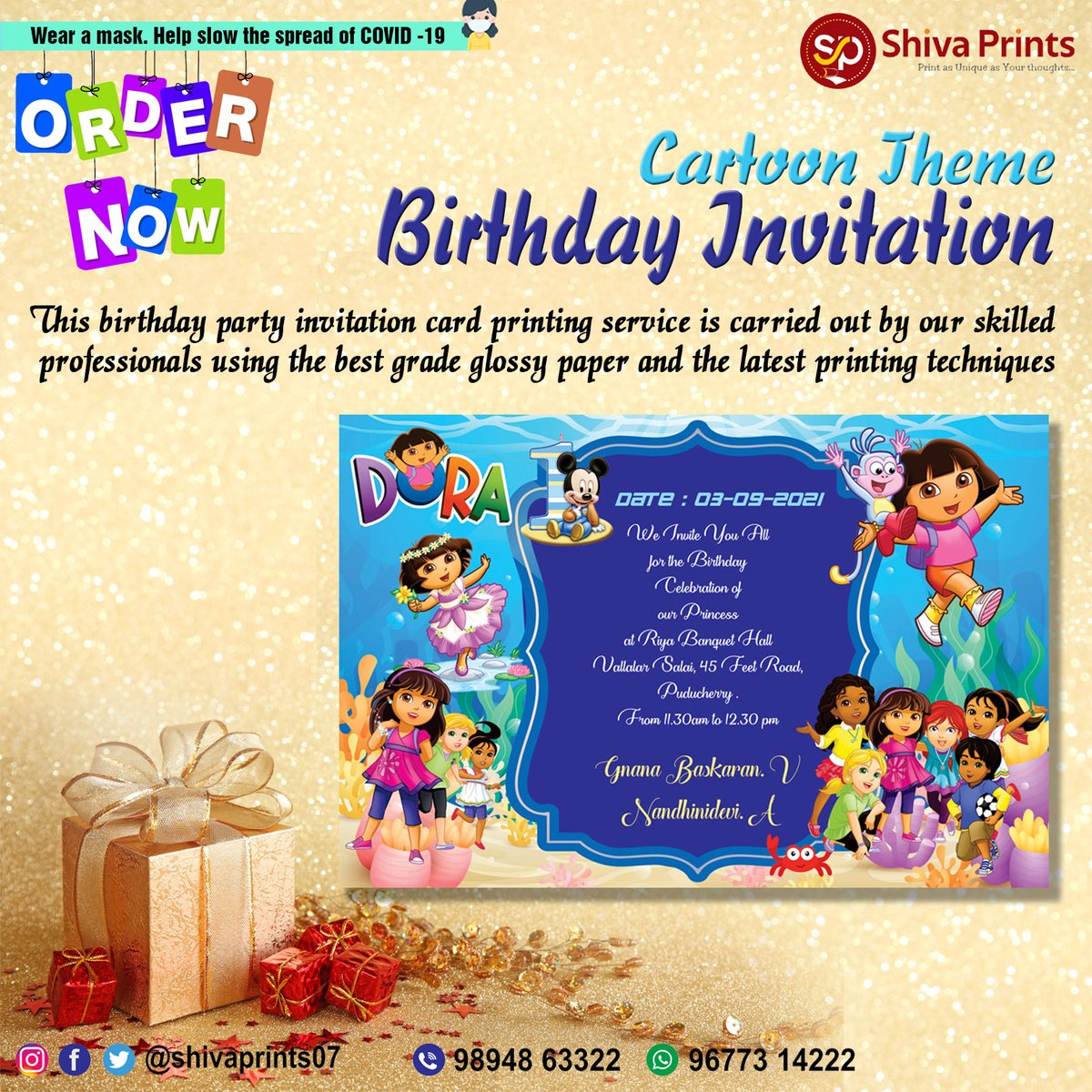 Cartoon Theme Birthday Invitation . This birthday party invitation card  printing service is carried out by our skilled professionals using the best  grade glossy paper and the latest printing techniques . #baby #, image size:1200x1200