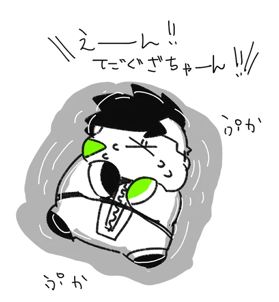 流されるこぞうちゃん(うーんかわいい) 