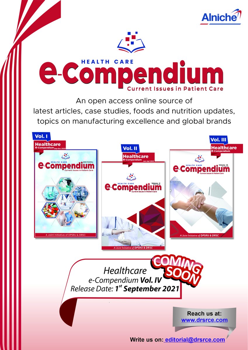 DrscEditorial's tweet image. After the Success of Healthcare e-Compendium Volume I, II &amp;amp; III

Coming Soon...
Healthcare e-Compendium Volume IV

Release Date- 1st September 2021
Stay Tuned!
Reach us at: drsrce.com

#DRSC
#HealthcareeCompendium
#scientificarticles
#globalbrands
#medicaleducation