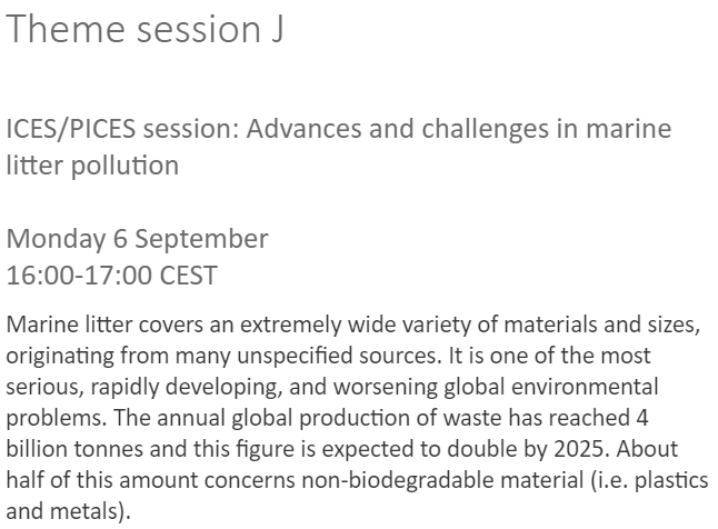 EUROqCHARM's tweet photo. #ICESASC21 (6-10 sept) will host a session on marine litter, co-chaired by https://t.co/Qk0am3aVPg partner F. Galgani of @Ifremer_fr. Join to exchange on common interests such as updated approaches and methods for the assessment and monitoring of #marinelitter and #microplastics! https://t.co/GA3jpCDFgi