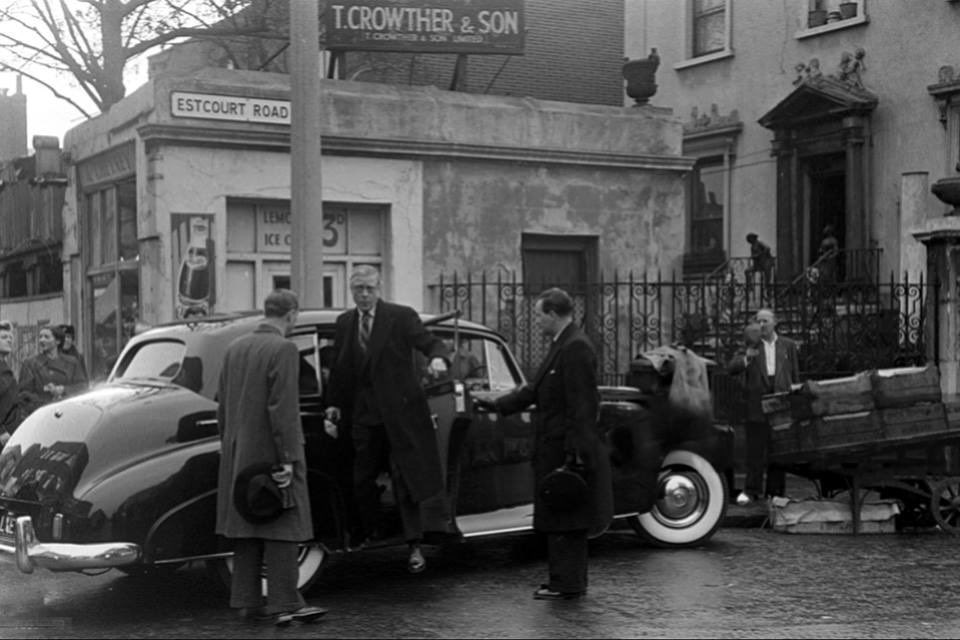 The Duke of Windsor visiting North End Road in 1953. The Duke was previously King Edward VIII but abdicated in 1936 when he was not allowed to marry divorcee Wallis Simpson. His 326 day reign is the shortest of any British Monarch