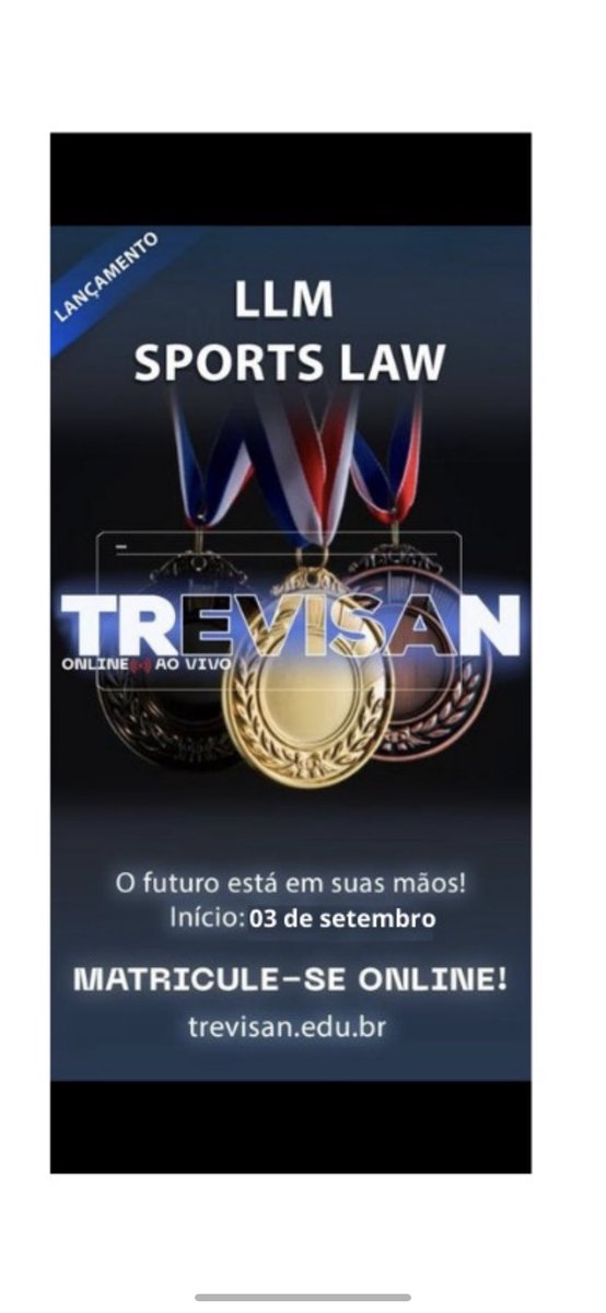 RGAMiguel's tweet photo. Formação completa em direito desportivo. Seja um especialista na área. https://t.co/qlRjhSJgDv