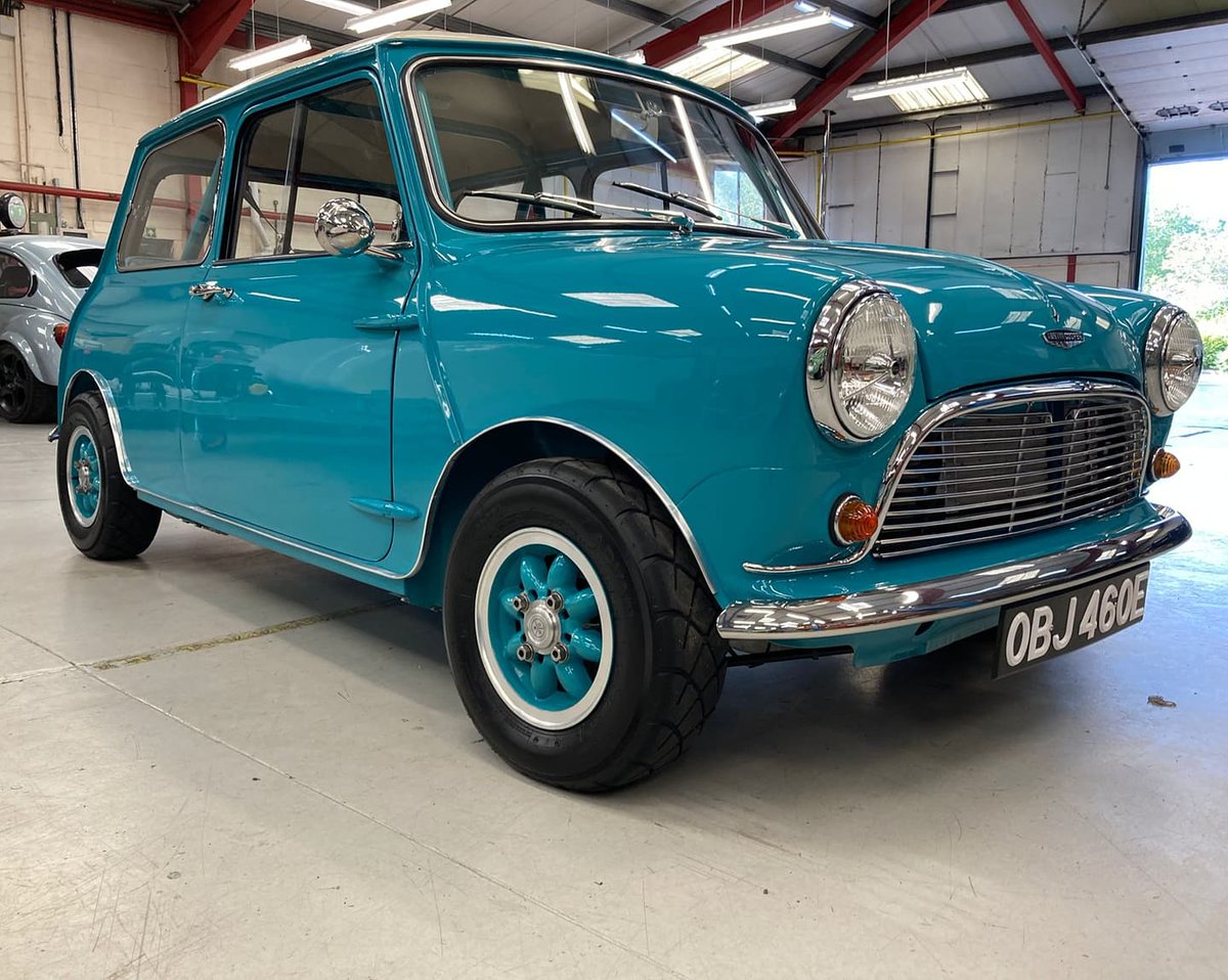 elecclassiccars's tweet image. All shined up and ready for the show. Come see this Tesla powered Mini up close at @FullyChargedShw in Farnborough this weekend. #mini #electricmini #classicmini #minicoopers #FullyChargedOUTSIDE