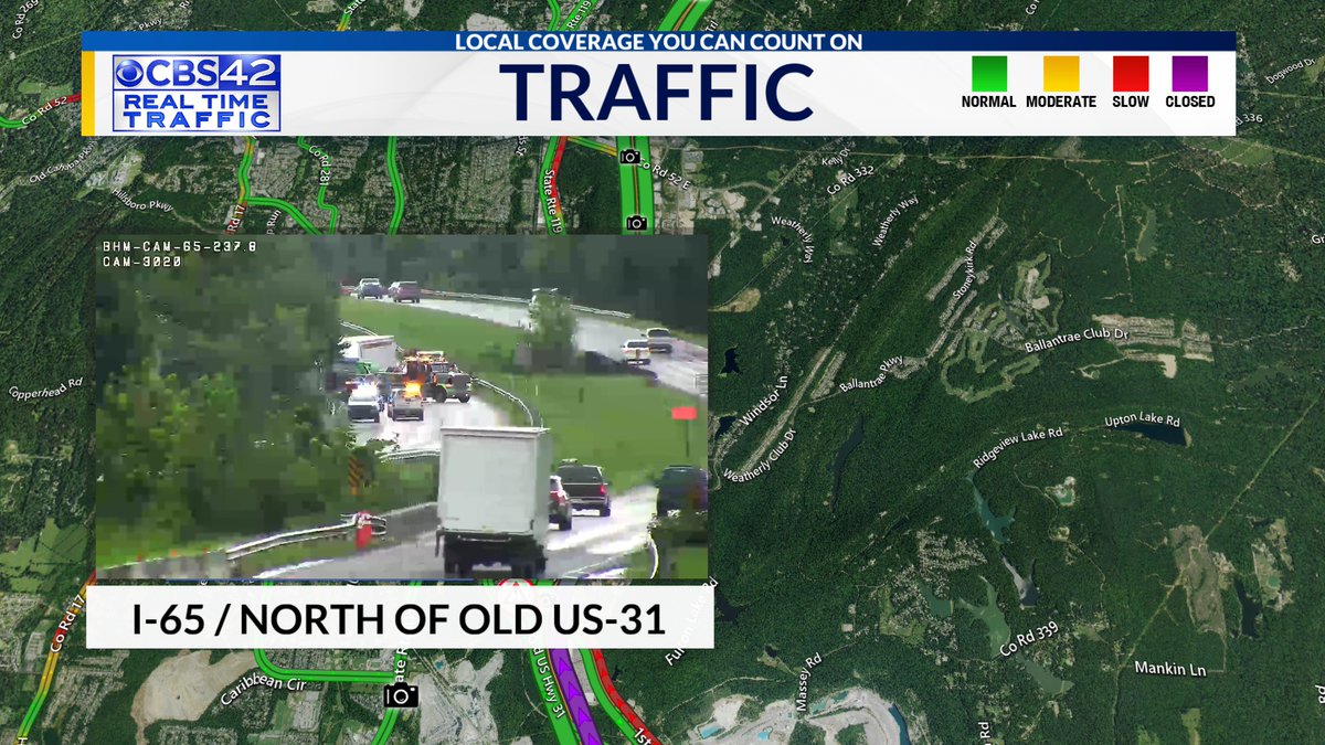 Here's a look from the I-65 NB shutdown in Alabaster (exit 234 to 238) from our <a href="/ALDOT/">ALDOT</a> camera! An alternate route right now would be taking US-31 but expect some delays and add some extra time to your morning commute! @cbs_42