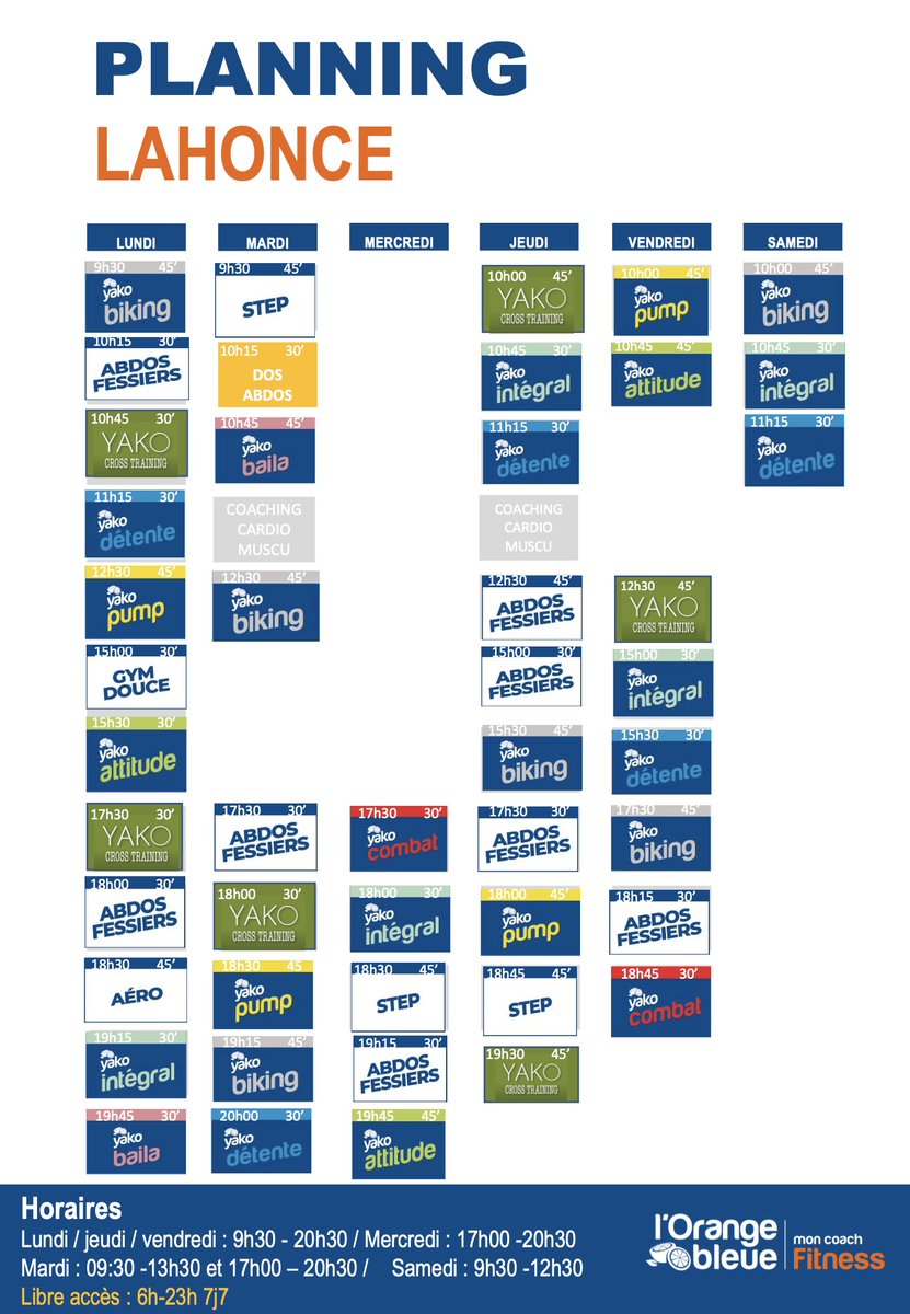 OB_CoteBasque's tweet image. 🔔 DRIIIIIIING !!!! 🔔 J-6 avant la rentrée !!!! 
Vos nouveaux plannings sont arrivés et vous pouvez d'ores et déjà réserver !!!
Application "Club Connect" puis recherchez votre club "Orange Bleue" Biarritz, Urrugne ou Lahonce ou les 3 😃!!!