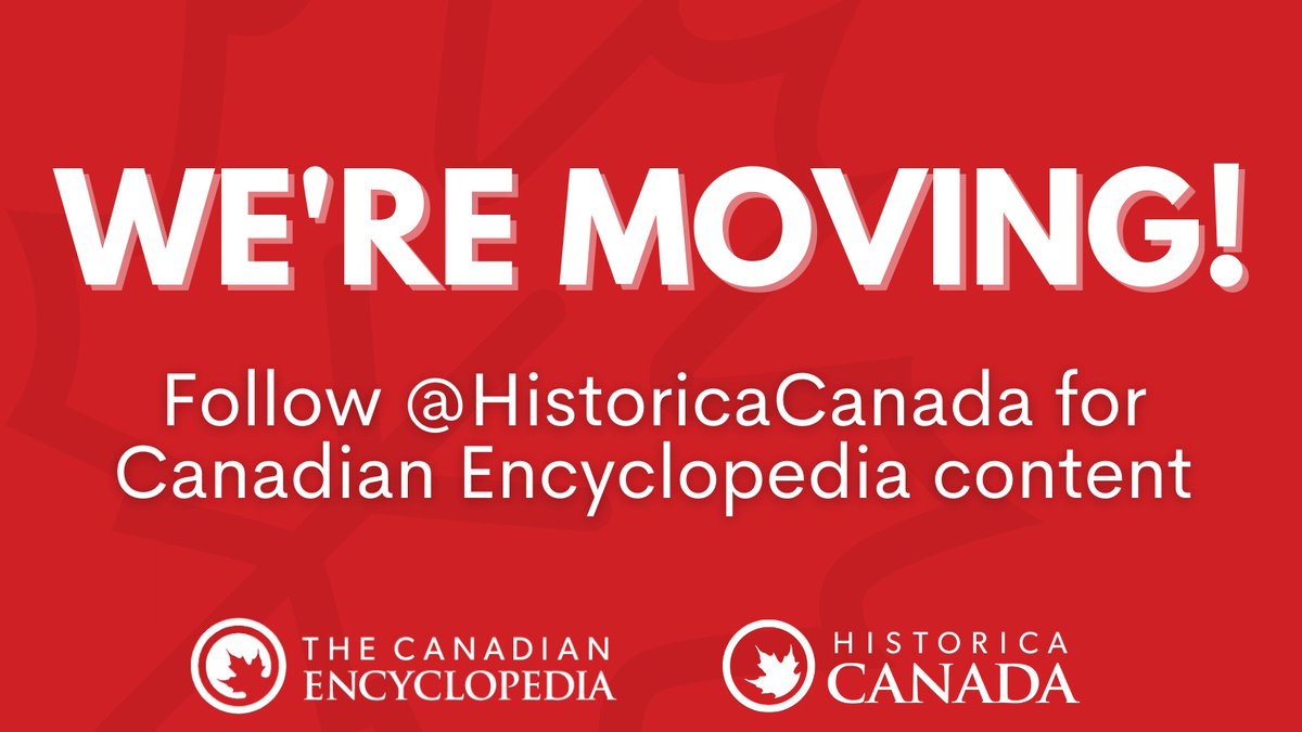 We’re moving! As of September 1st this account will no longer be active. Follow @HistoricaCanada for Canadian Encyclopedia content. Thank you for following!