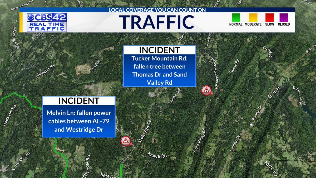 Blount County Drivers- Here are two weather related trouble spots to be aware of... Plenty of debris and fallen trees on our roadways across Central Alabama so drive extra cautiously! <a href="/CBS_42/">CBS 42</a>