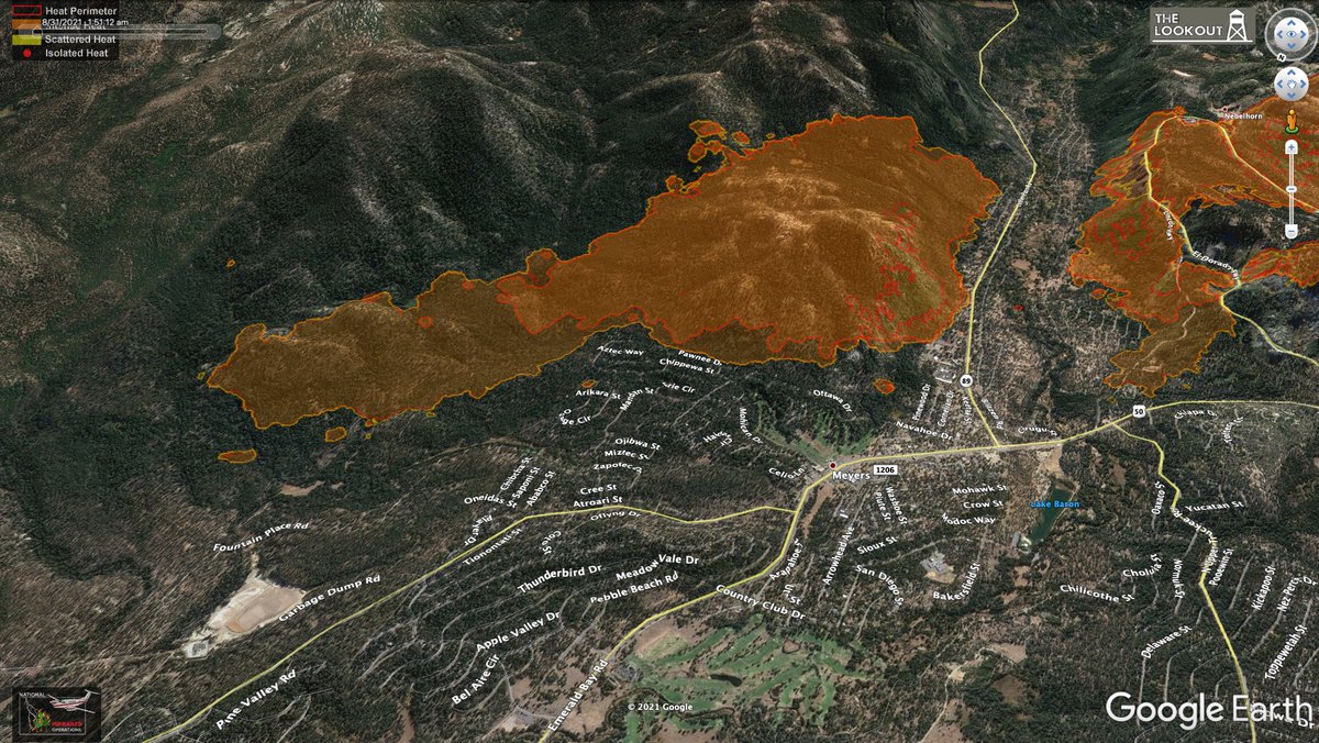 wildland_zko's tweet photo. #CaldorFire - 8/31/2021 Morning Mapping.
The fire jumped across Christmas Valley and ran hard to the norheast. It had avoided most of the urbanized area at 1:51 am, but there is a large amount of perimeter 3/4 mile SE side of Pioneer Trail that may be impacted today. https://t.co/PT5G98jqzc