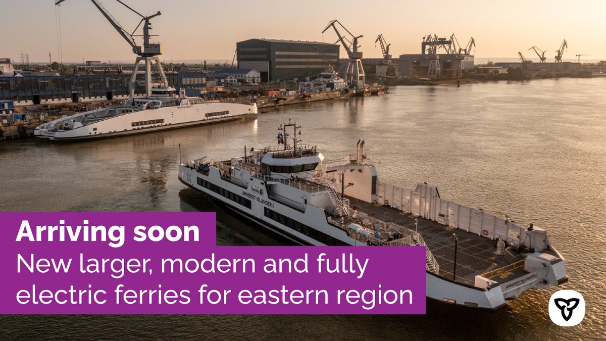 Ontario’s first fully electric ferries, the Amherst Islander II and Wolfe Islander IV, are officially on their way with service starting in spring, 2022. 🛳 

damen.com/en/e-ferries-o…