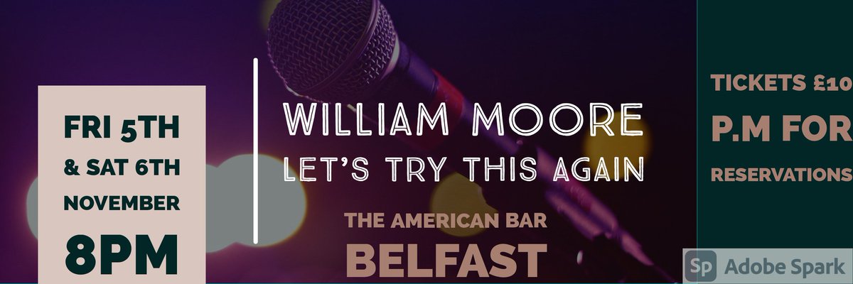 WilliamMoore69's tweet photo. Well here it is... My first solo gigs of 2021 in Belfast. 'Let's Try This Again'
Tickets are limited due to venue size. P.m for details. ♥️🎤🎼🎶 https://t.co/IJgrQgCq14