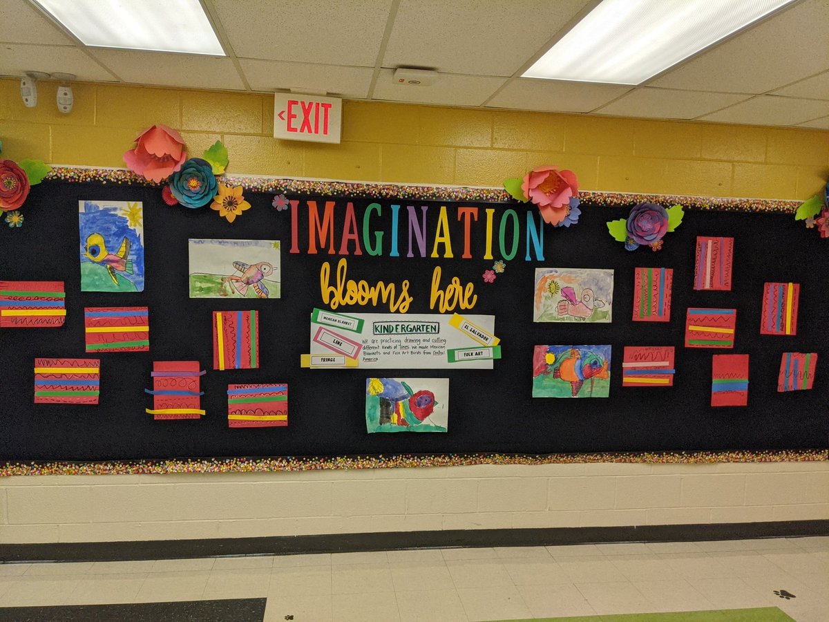 <a href="/ChristianaES1/">Christiana ES</a> This week in Art: Kindergarten is practicing drawing and cutting different kinds of lines with Mexican Blankets and Folk Art Birds from Central America.