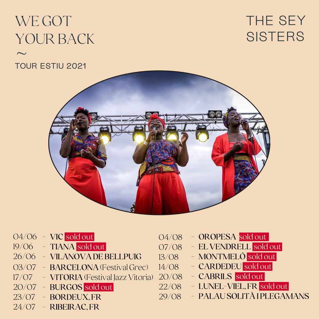 S'acaba l'agost i us volem agraïr els suport que ens heu donat en aquests primers mesos de vida de #WeGotYourBack. Tota la música que fem agafa sentit quan la compartim amb vosaltres.
El proper cap de setmana estarem a SANT CELONI, SITGES I OLOT.
+ info! 
theseysisters.com/concerts/