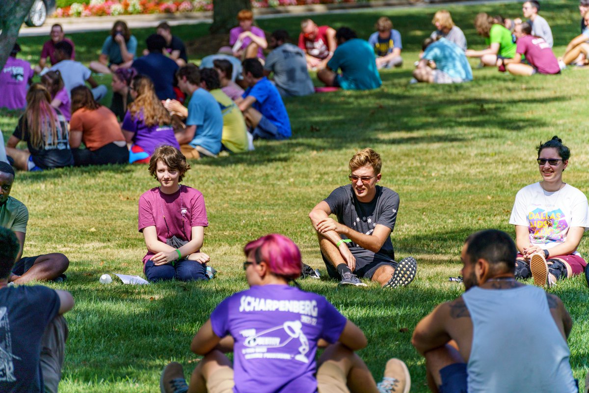 RoseHulman's tweet photo. It looks like members of the Class of '25 are having lots of fun during New Student Orientation activities. These friendships will be important to the students' success during the 2021-22 school year, which begins Thursday, and beyond. #rosehulman #rosegetsme https://t.co/FOj5LNzEWm