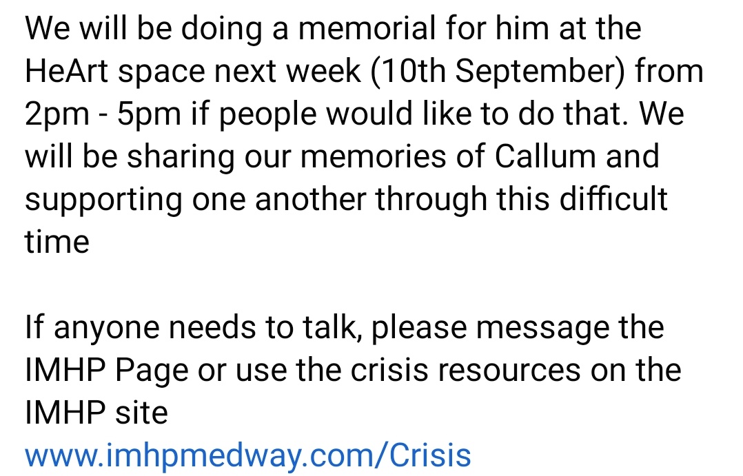 MICmentalhealth's tweet photo. We can now confirm what has happened.
Callum Stroud-Butler
28/12/1999 - 31/08/2021 https://t.co/kPKVJEjVBK
