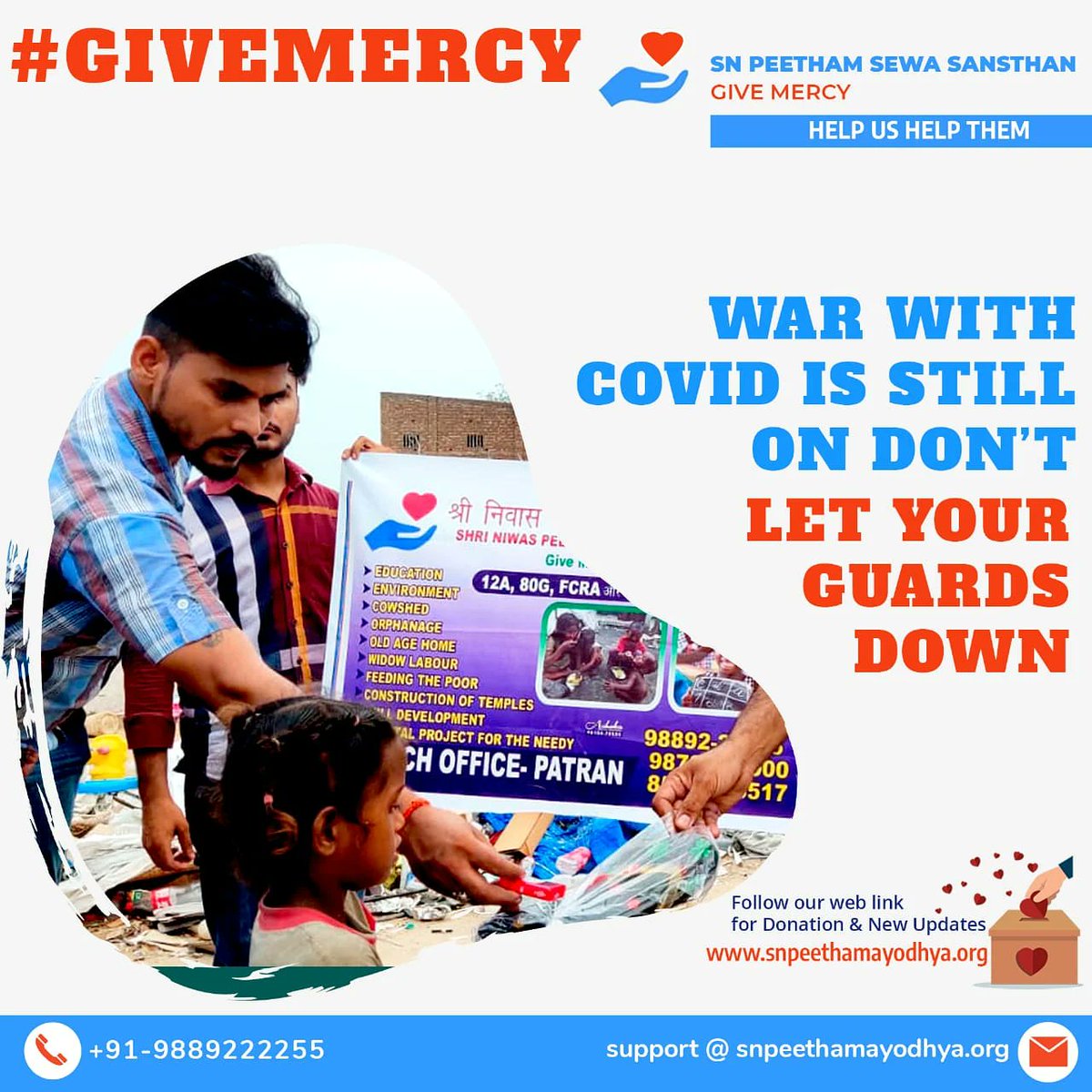 AyodhyaSn's tweet photo. The power of kindness impacts your life &amp; others. 
Show your kindness &amp; donate now
#donatenow #becomeavolunteer #donatehandforchildren #helpingkidsinneed #social #poorpeople #helpneedy #sewa #charity #ngo #lucknow #ayodhya #helpinghomelesschildren 
#helpinghomeless #snpeetham https://t.co/zVGHHKuCn8
