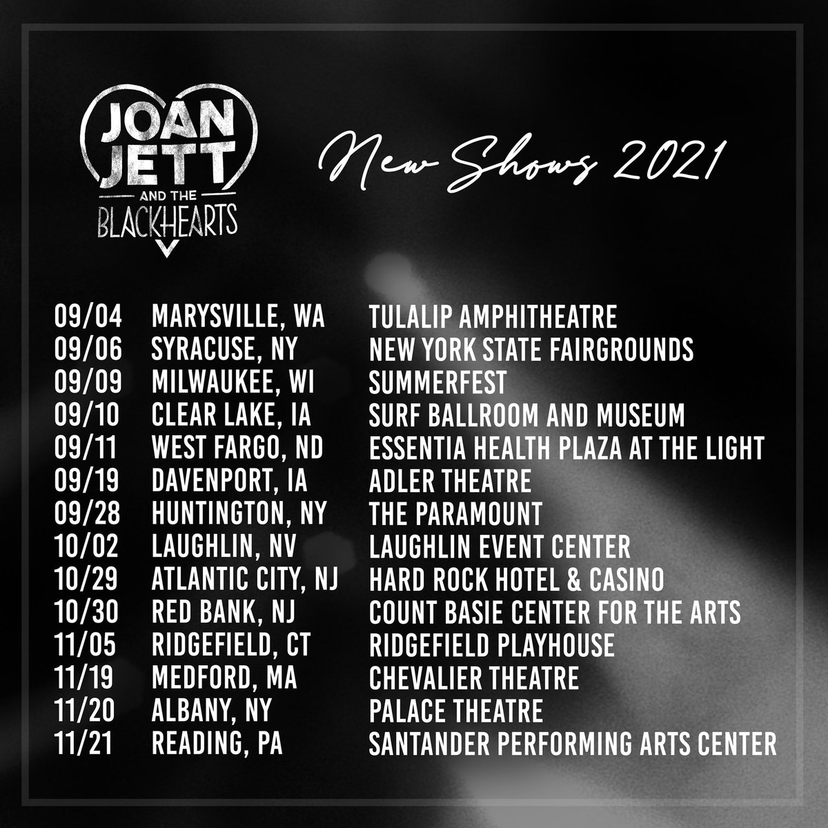 joanjett's tweet image. New 2021 shows! 🎟 joanjett.com/tour