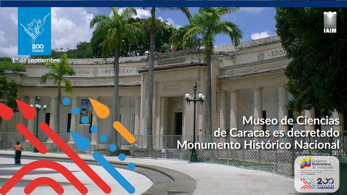 IAIM_VE's tweet photo. #EfeméridesIAIM || El #1Sep de 1993, el Museo de Ciencias de Caracas fue decretado como Monumento Histórico Nacional, resaltando la función principal de este emblemático lugar que es promover el conocimiento científico a través de piezas arqueológicas. https://t.co/caf4mNXqMo
