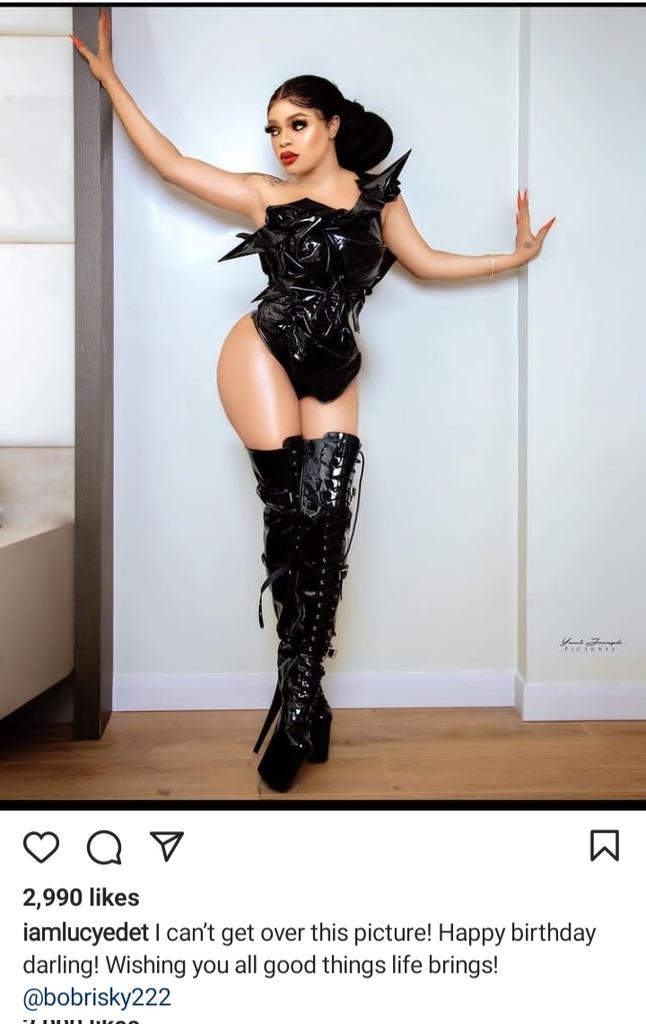 Lucination3's tweet photo. The Queen of #Lucination with birthday love for #Bobrisky.
#GrillBoss
#ItsaPleasure✌🏾💋
#BBNaija https://t.co/0LwhhuMJUM