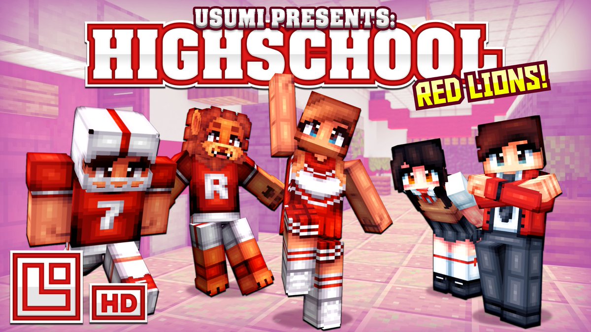 PixelSq's tweet photo. GO TEAM RED! 🔴🦁 Join the red highschool team with this awesome new teen skin pack! Highschool: Red Lions HD by @Berunetle is available now on the #Minecraft marketplace! 

Grab it here: https://t.co/2Ge9MKq9fL https://t.co/W9U2UvYnk1