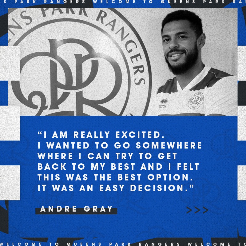 QPR's tweet photo. ๐ Gray arrives.
@AndreGray ๐ฌ
#QPR | #AnnounceAndre